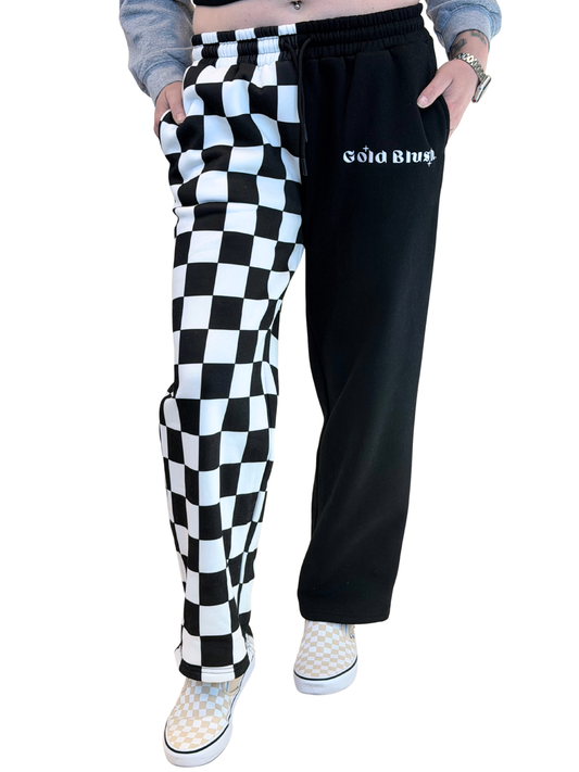 Gold Blush® Flip Side Sweatpants – Split Leg Two-Tone Straight Leg Oversized Fit