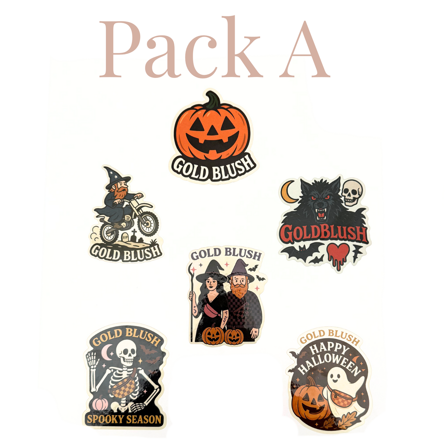 Gold Blush Halloween Sticker Packs (Choose A or B)