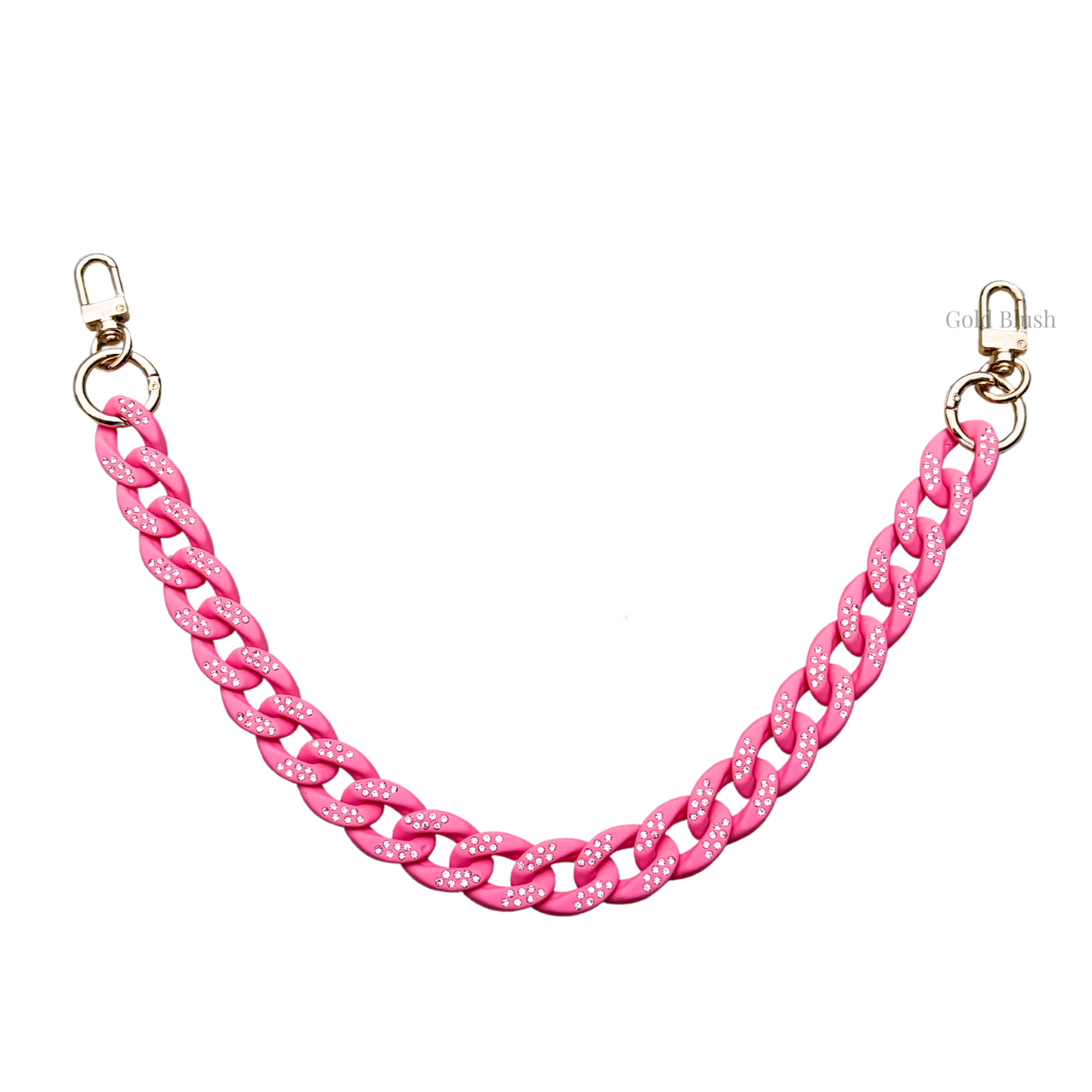 Gold Blush Crystal Luxe Bag Chain- Matte Pastel Acrylic Mini Bag Chain Decor or Replacement Strap for Purses, Handbags