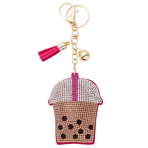 Bling Bag Charm with Keychain, Fashion Accessory for Keys, Purse, Backpack decor keychain bag