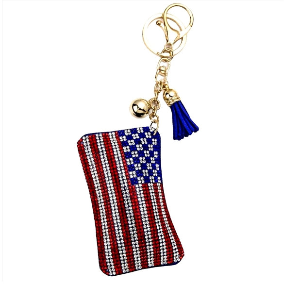 Seasonal Bling Bag Charm with Keychain, Fashion Accessory for Keys, Purse, Backpack decor keychain bag