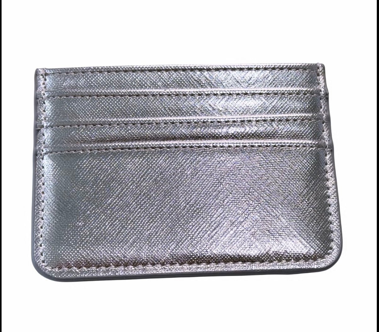 Gold Blush Chic Vegan Leather Slim Card Holder- 4.5" x 3.5", Smooth Minimalist Design, 3 Card Slots, Open-top