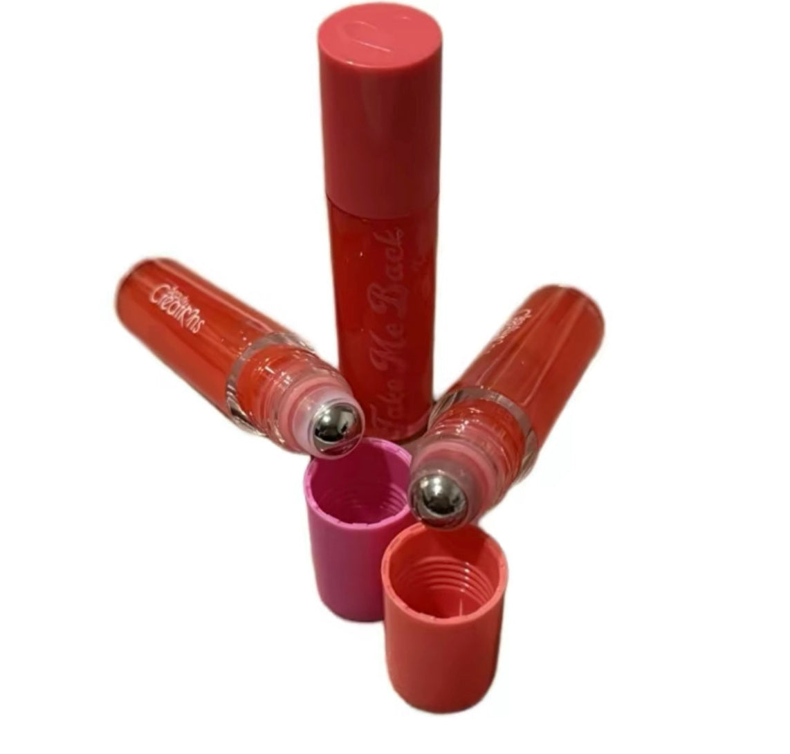 Take me Back Roller Ball Lip Gloss- Set of 3 Lightweight Nourishing Cosmetic Makeup Glossy