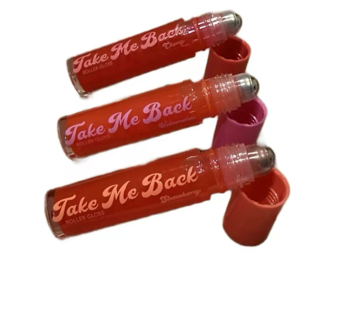 Take me Back Roller Ball Lip Gloss- Set of 3 Lightweight Nourishing Cosmetic Makeup Glossy