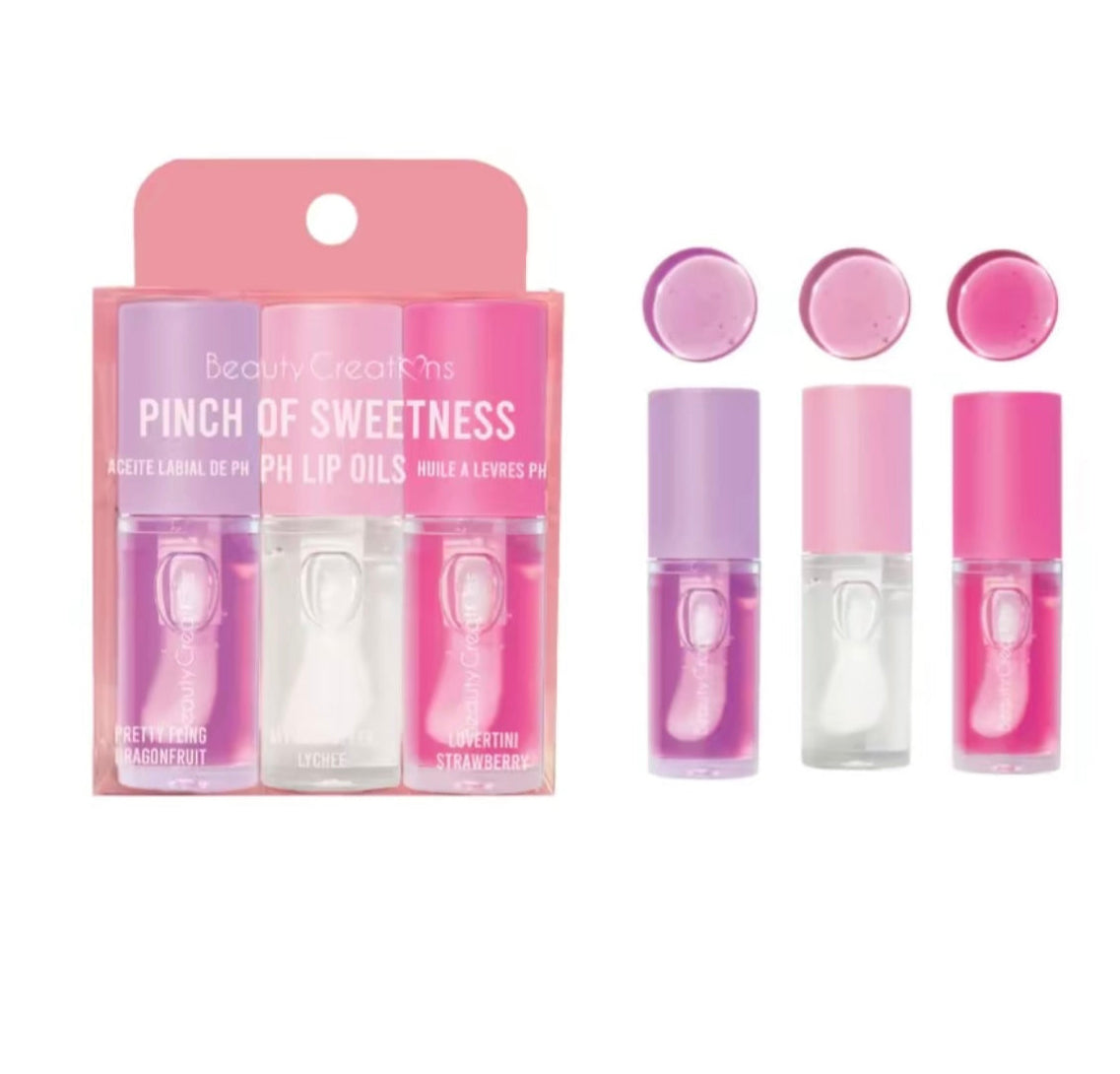 Pinch of Sweetness pH Color Changing Lip Oil Trio- The Pinks