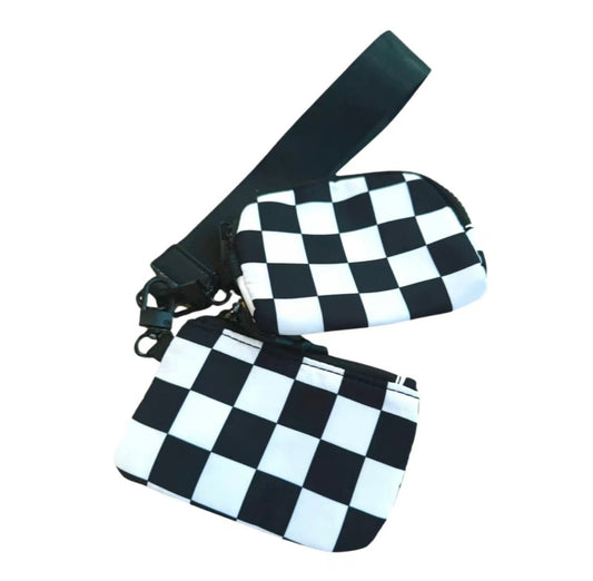 Dual Pouch Wristlet Keychain for Women – Mini Wallet, Card Holder & Coin Purse