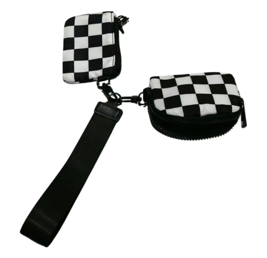 Dual Pouch Wristlet Keychain for Women – Mini Wallet, Card Holder & Coin Purse
