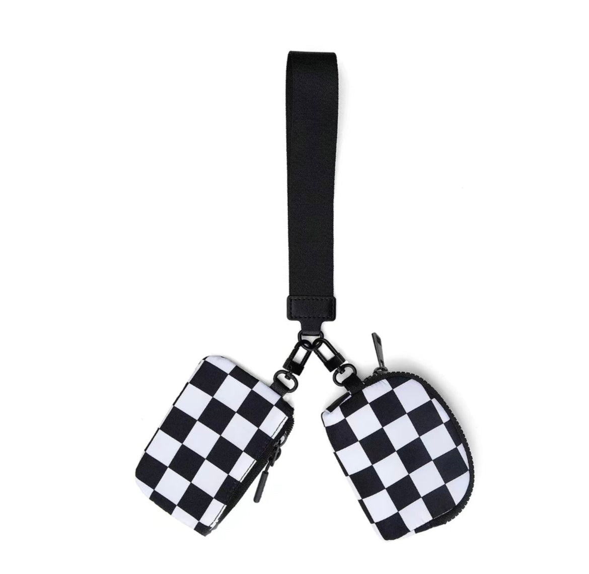 Dual Pouch Wristlet Keychain for Women – Mini Wallet, Card Holder & Coin Purse