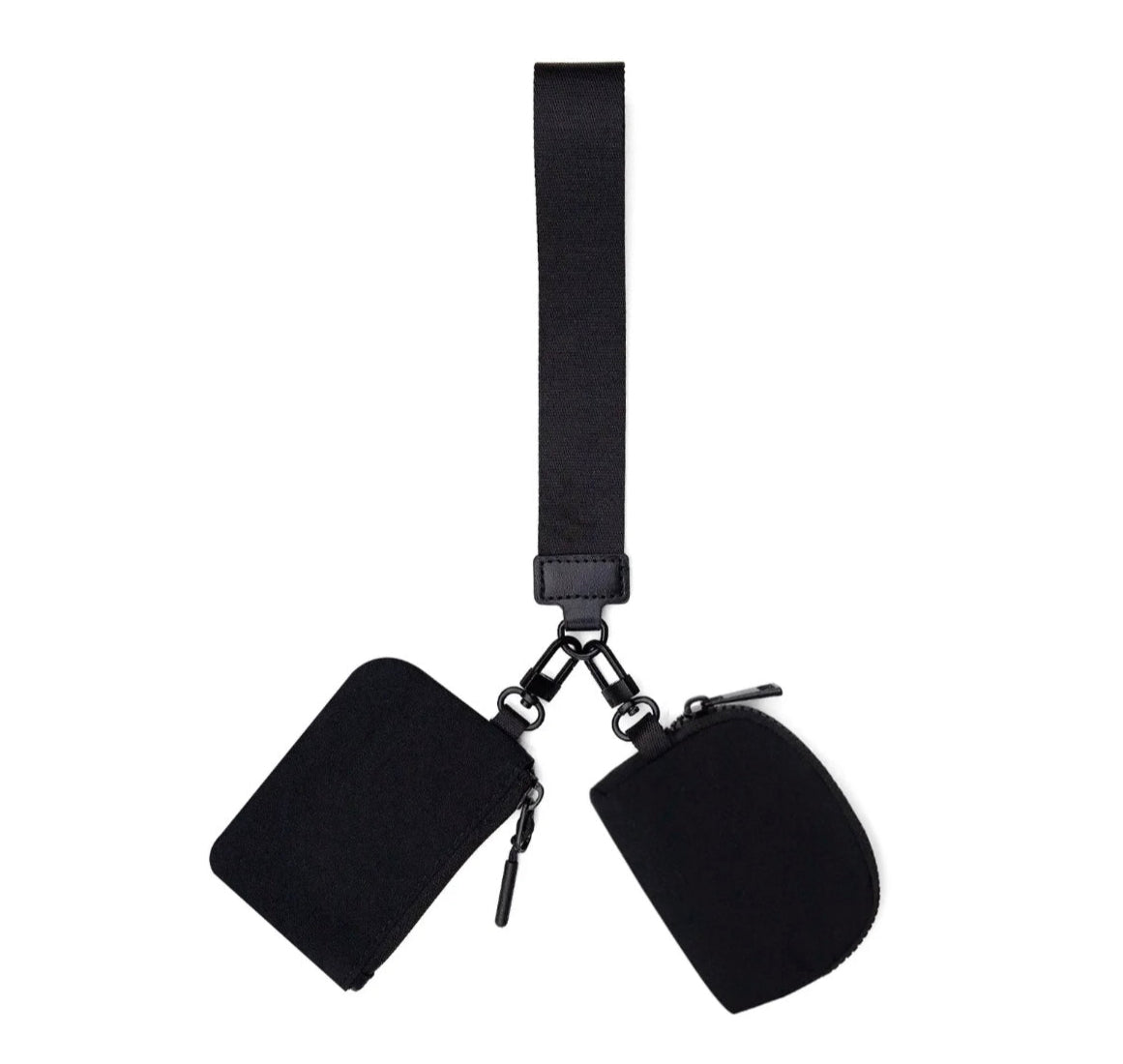Dual Pouch Wristlet Keychain for Women – Mini Wallet, Card Holder & Coin Purse