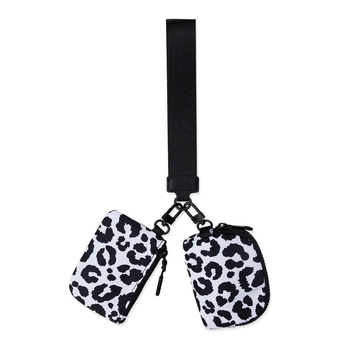Dual Pouch Wristlet Keychain for Women – Mini Wallet, Card Holder & Coin Purse