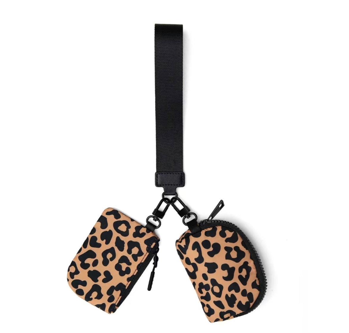 Dual Pouch Wristlet Keychain for Women – Mini Wallet, Card Holder & Coin Purse