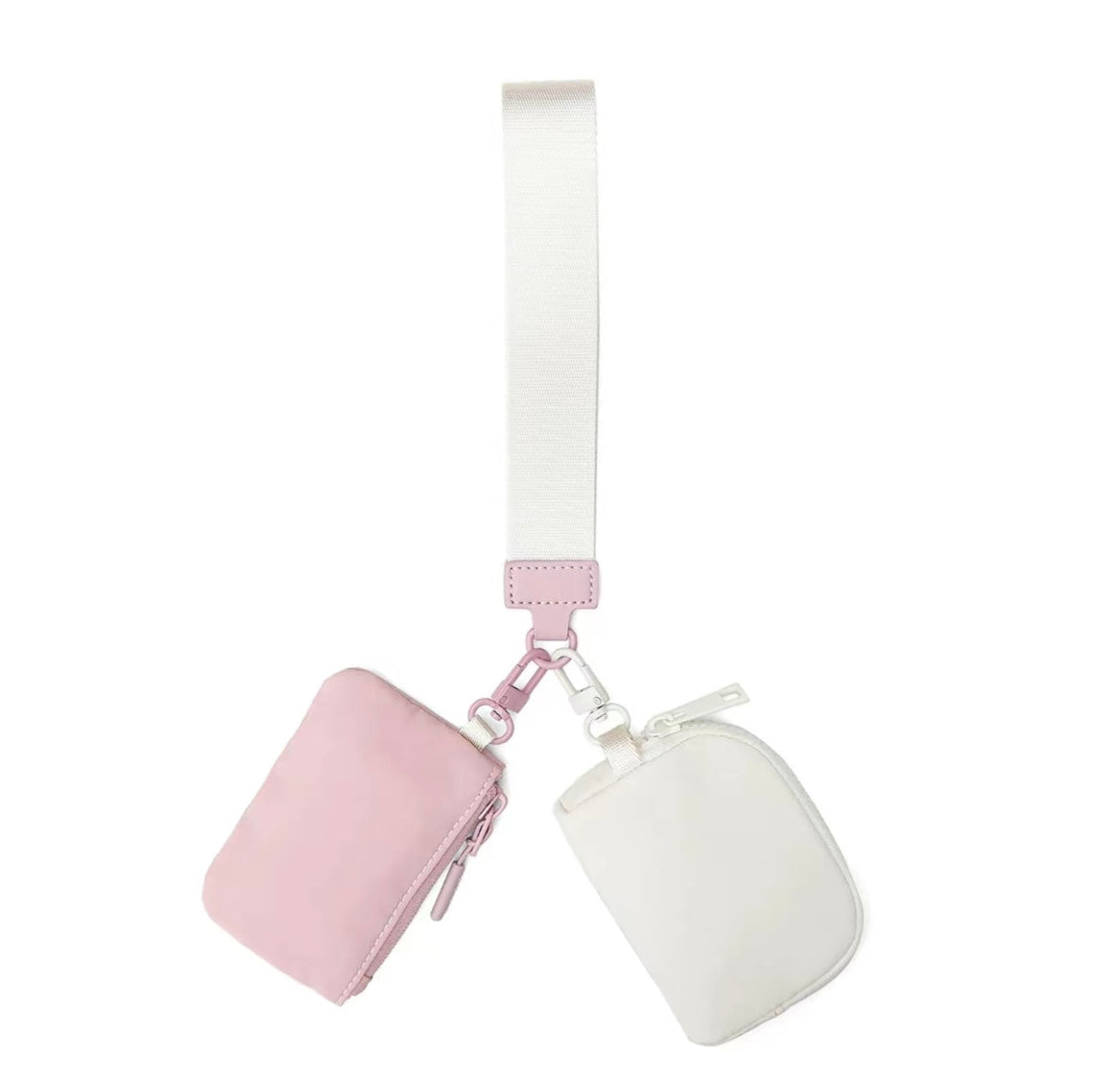 Dual Pouch Wristlet Keychain for Women – Mini Wallet, Card Holder & Coin Purse