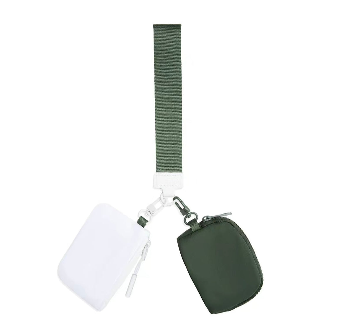Dual Pouch Wristlet Keychain for Women – Mini Wallet, Card Holder & Coin Purse