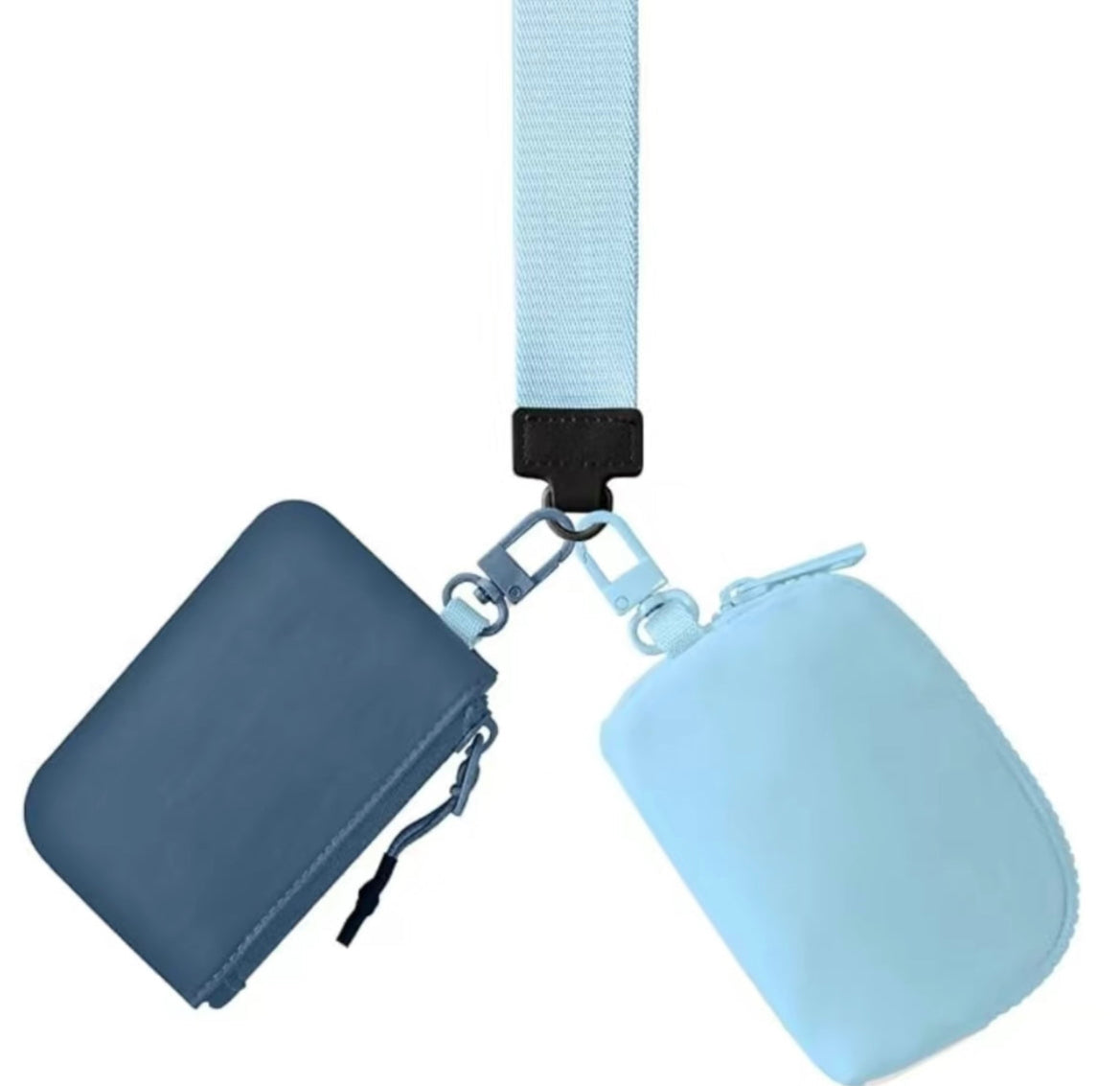 Dual Pouch Wristlet Keychain for Women – Mini Wallet, Card Holder & Coin Purse