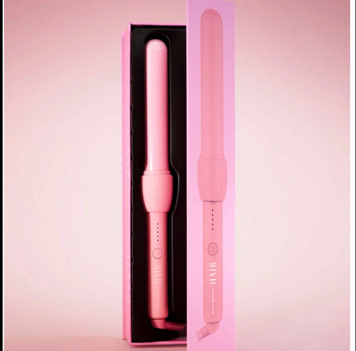 Pink Hair Curling Wand- 1 inch Barrel, 60 min Auto Shutoff, 5 Heat Settings- Quick and Convenient