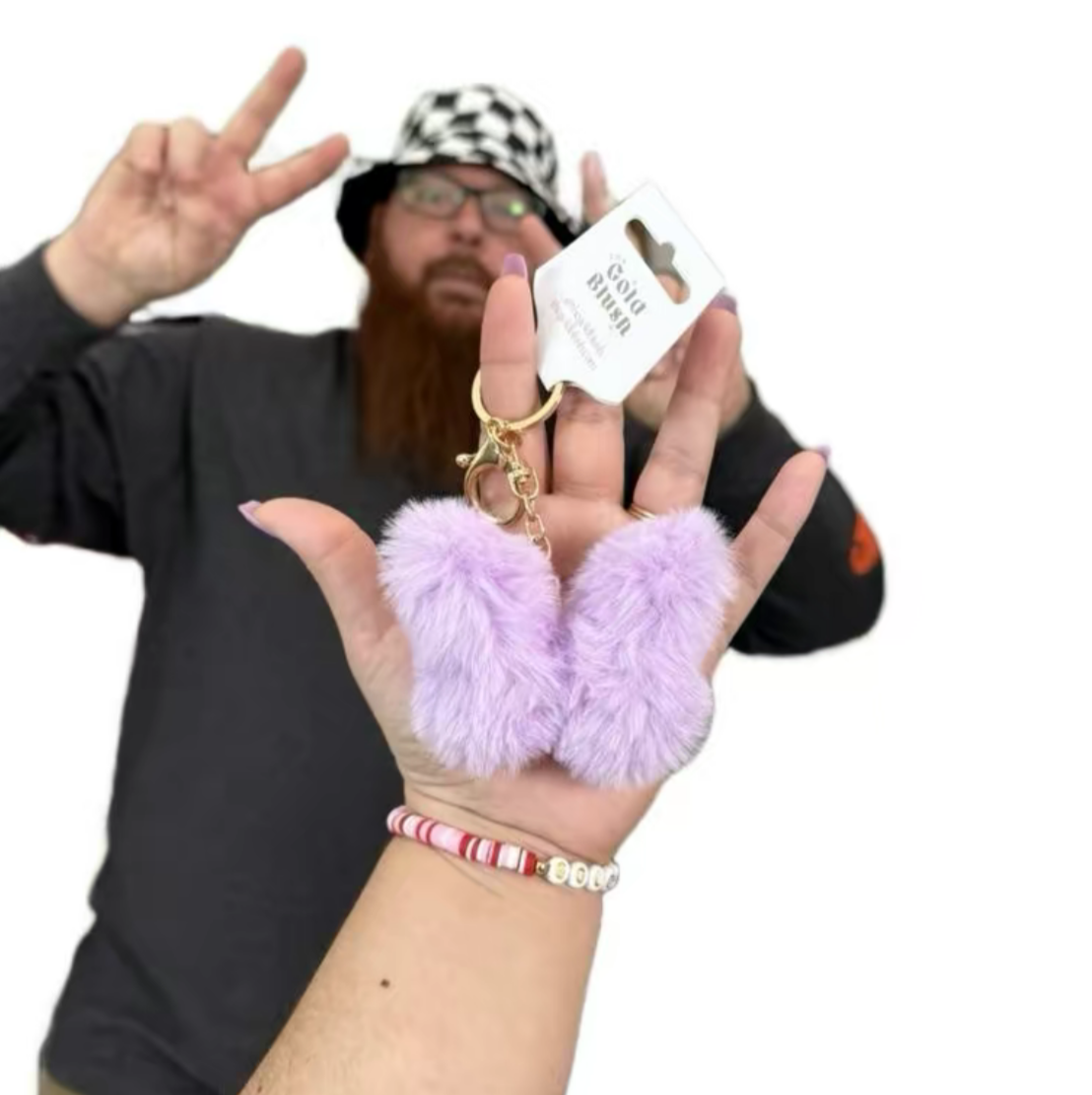 Fluffy Bag Charms- Plush with Keyring Attachment