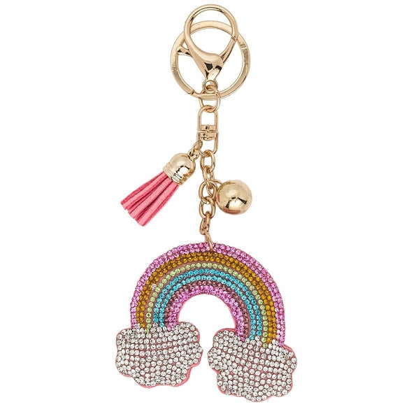 Bling Bag Charm with Keychain, Fashion Accessory for Keys, Purse, Backpack decor keychain bag