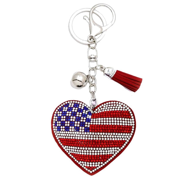 Seasonal Bling Bag Charm with Keychain, Fashion Accessory for Keys, Purse, Backpack decor keychain bag