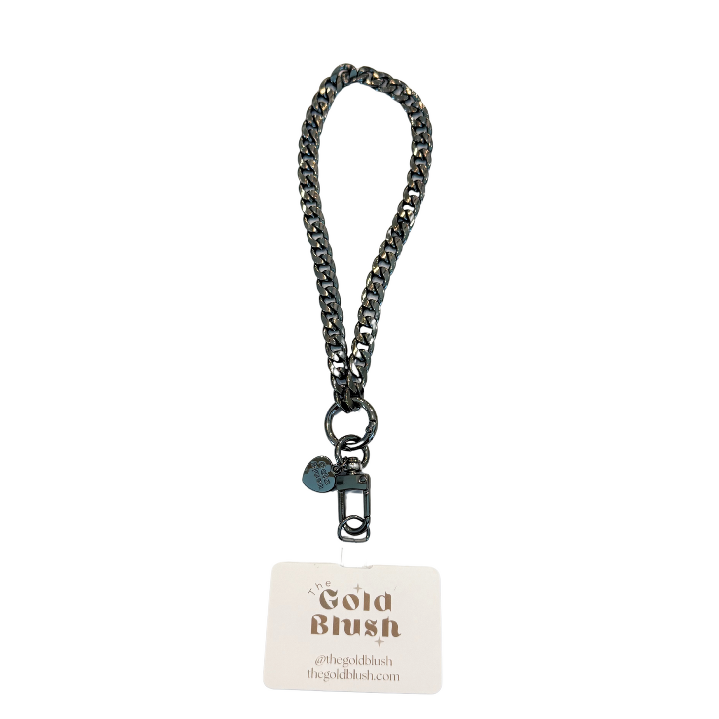 Gold Blush Core Chain – 14" Metal Phone Strap, Wristlet, Keychain & Bag Charm (Gold, Silver, Gunmetal)