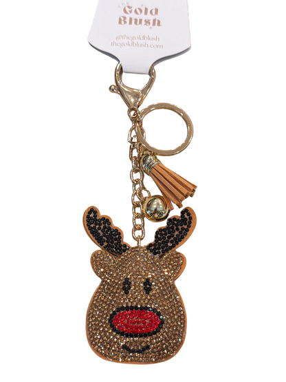 Seasonal Bling Bag Charm with Keychain, Fashion Accessory for Keys, Purse, Backpack decor keychain bag