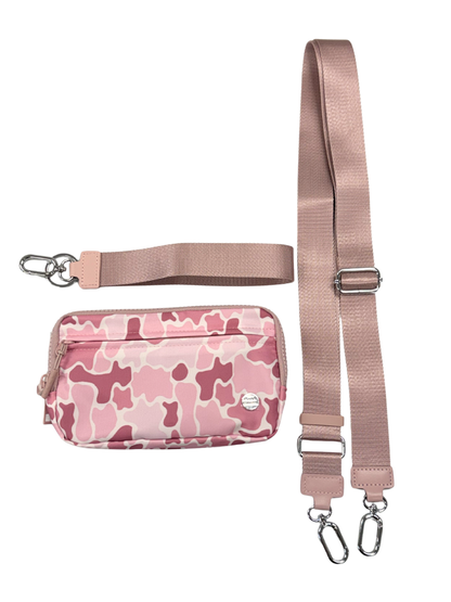 Gold Blush DualMode 2 in 1 Wallet RFID Protected– Nylon Wristlet & Crossbody Bag for Women, Fits Most Smartphones, Stylish & Versatile