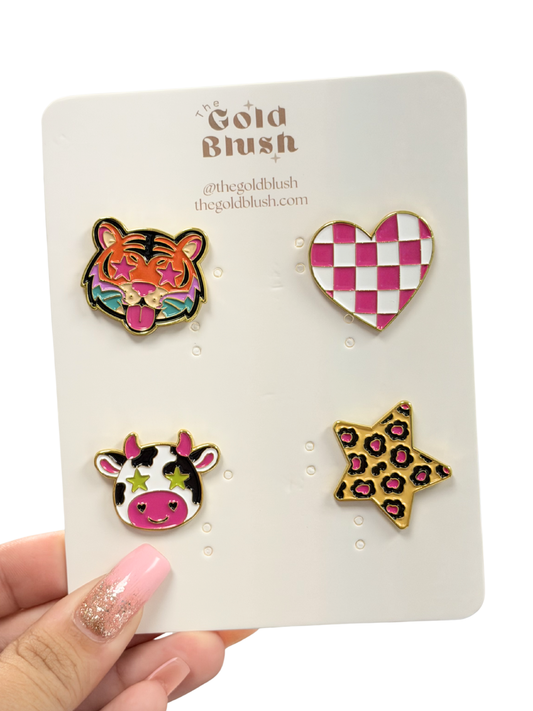 Gold Blush Bag Drip Pins – Fashion Bag Pins, Decorative Safety Pins & Enamel Pins for Handbags, Backpacks, Purses & Bag Straps