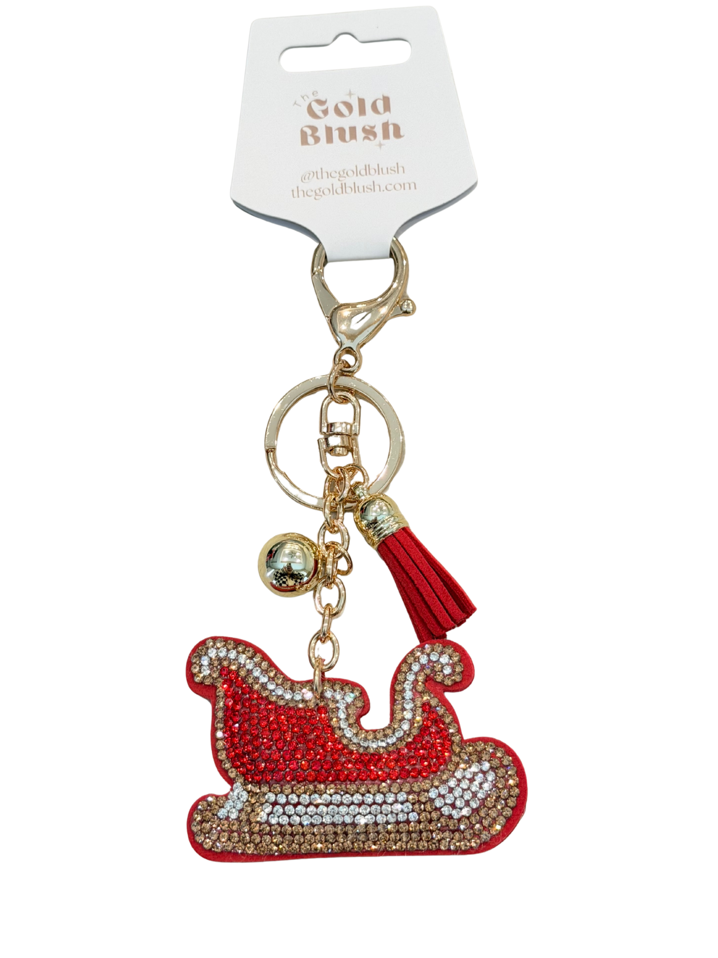 Seasonal Bling Bag Charm with Keychain, Fashion Accessory for Keys, Purse, Backpack decor keychain bag