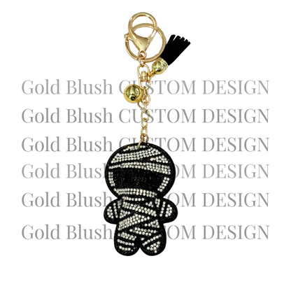 Seasonal Bling Bag Charm with Keychain, Fashion Accessory for Keys, Purse, Backpack decor keychain bag