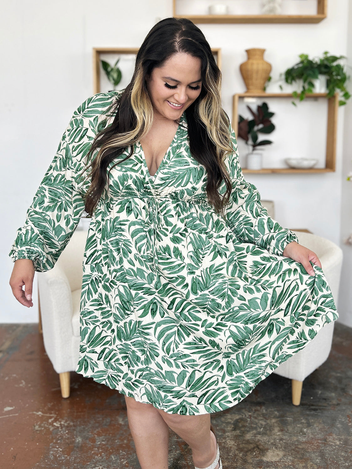 Vacay Vibes (S-3x) Balloon Sleeve Dress