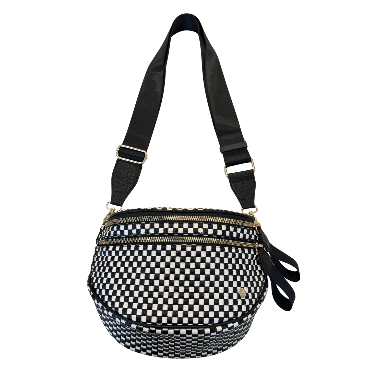 Gold Blush Signature Woven Bum Bag – Woven Faux Leather Crossbody 60” Strap