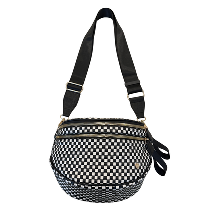 Gold Blush Signature Woven Bum Bag – Woven Faux Leather Crossbody 60” Strap