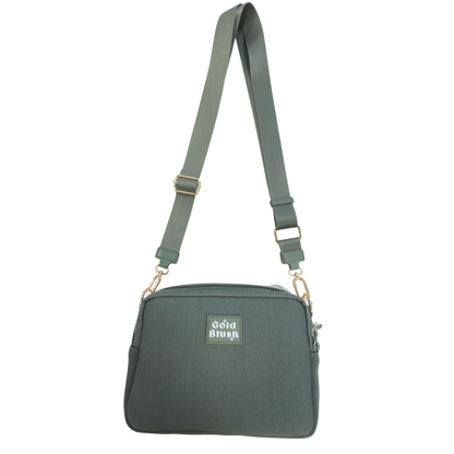 Gold Blush Bestie Bag – Soft Neoprene Crossbody with Key Leash & RFID Card Slots