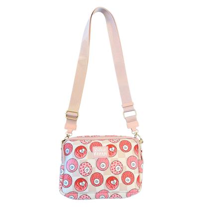 Gold Blush Bestie Bag – Soft Neoprene Crossbody with Key Leash & RFID Card Slots