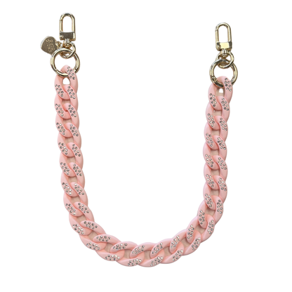 Gold Blush Crystal Luxe Bag Chain- Matte Pastel Acrylic Mini Bag Chain Decor or Replacement Strap for Purses, Handbags