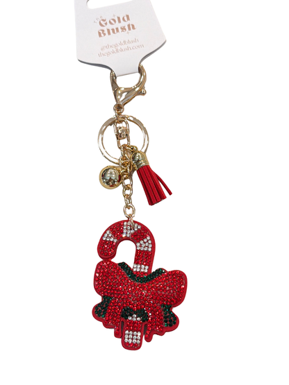 Seasonal Bling Bag Charm with Keychain, Fashion Accessory for Keys, Purse, Backpack decor keychain bag