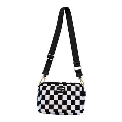Gold Blush Bestie Bag – Soft Neoprene Crossbody with Key Leash & RFID Card Slots