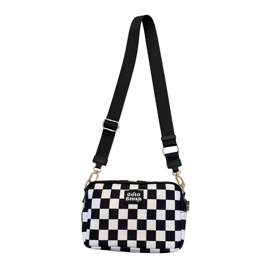 Gold Blush Bestie Bag – Soft Neoprene Crossbody with Key Leash & RFID Card Slots