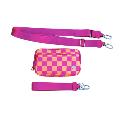 Gold Blush DualMode 2 in 1 Wallet – Nylon Wristlet & Crossbody Bag for Women, Fits Most Smartphones, Stylish & Versatile