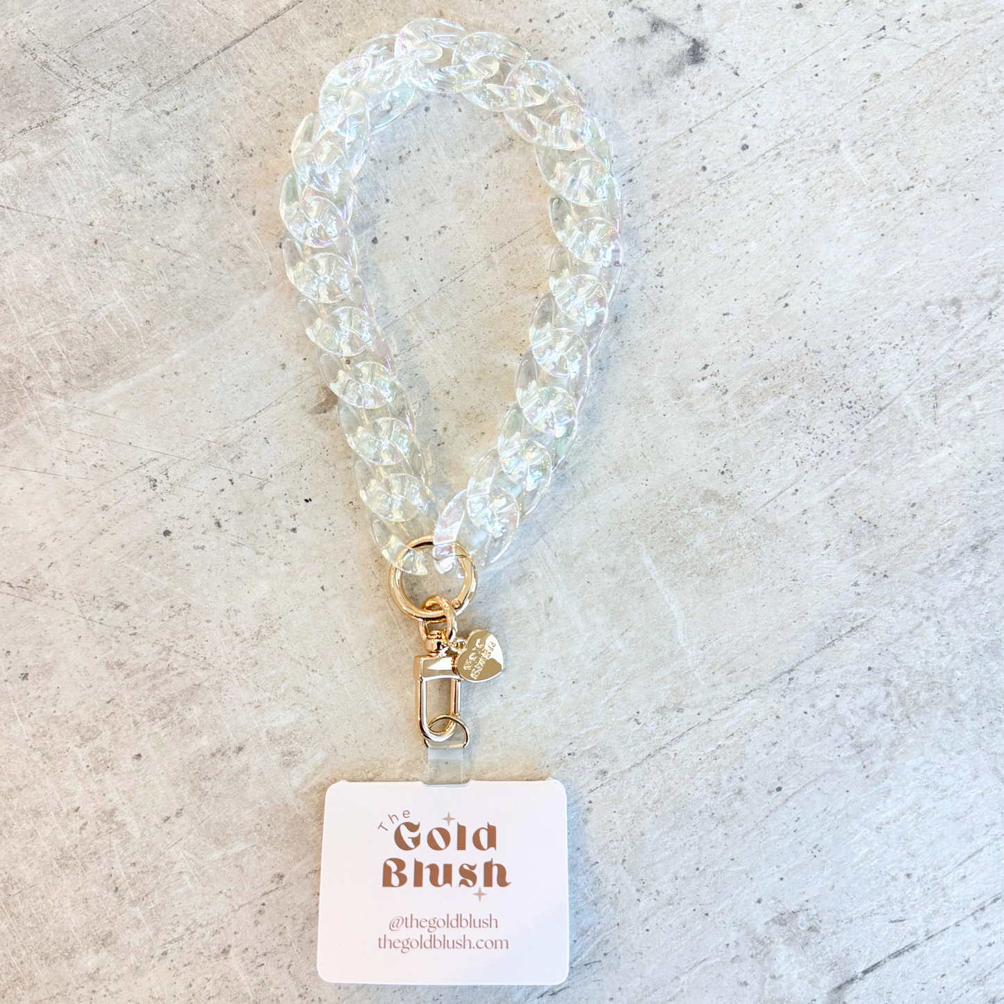 Acrylic Phone Chain Wristlet with Insert – Multi-Use Strap for Phone Case, Bags, or Keys