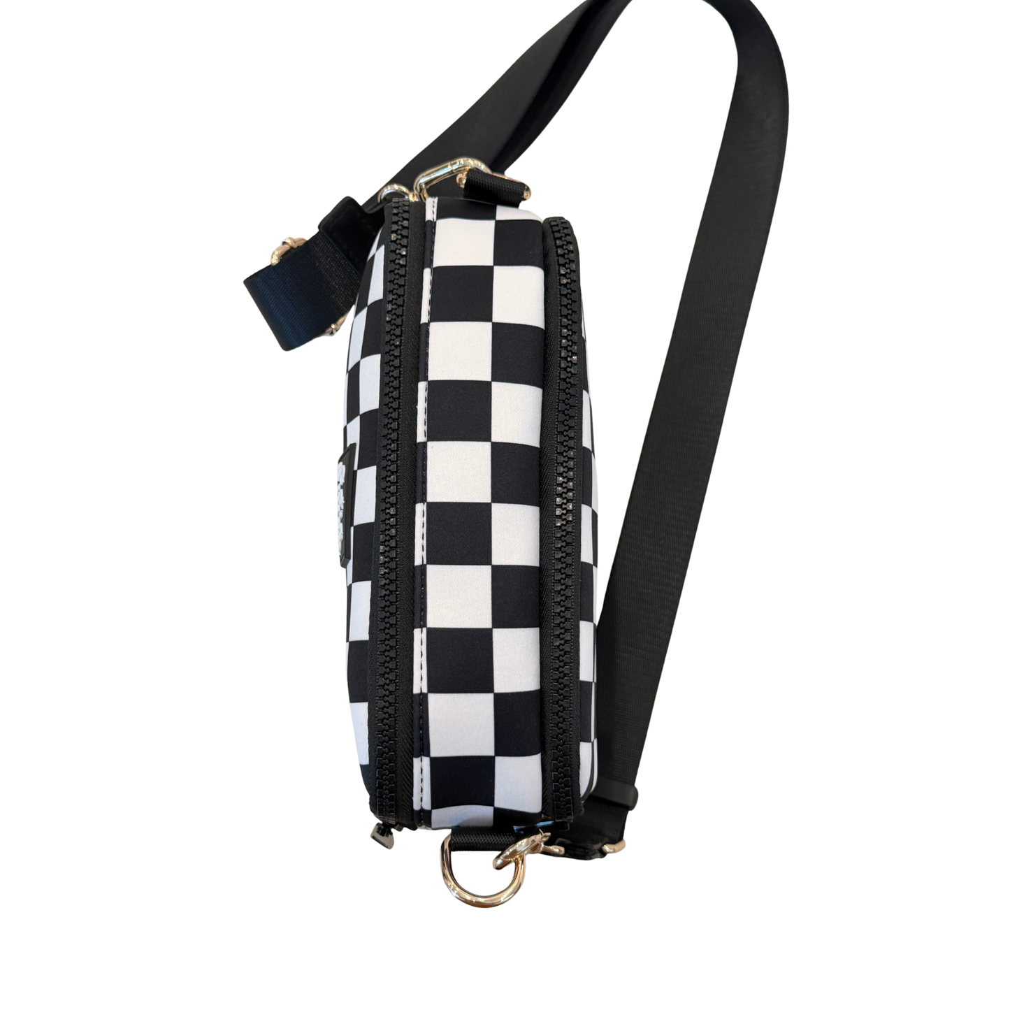 Gold Blush Bestie Bag – Soft Neoprene Crossbody with Key Leash & RFID Card Slots
