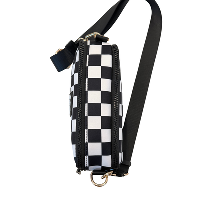 Gold Blush Bestie Bag – Soft Neoprene Crossbody with Key Leash & RFID Card Slots