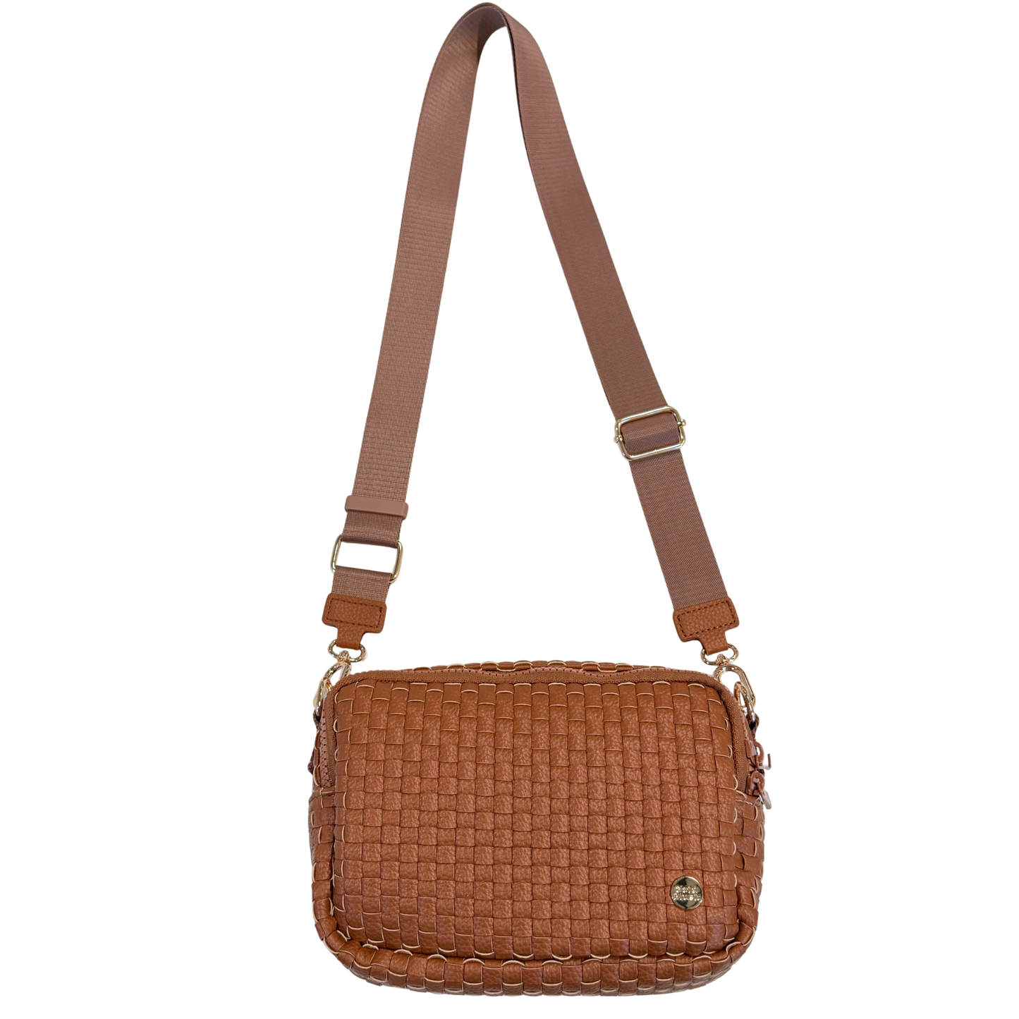 Gold Blush Iconic Woven Bestie Bag- Full RFID Protection + Luxe Vegan Leather