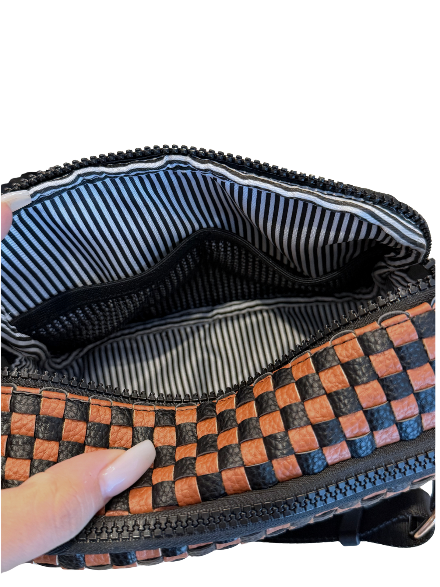 Gold Blush Iconic Woven Bestie Bag- Full RFID Protection + Luxe Vegan Leather