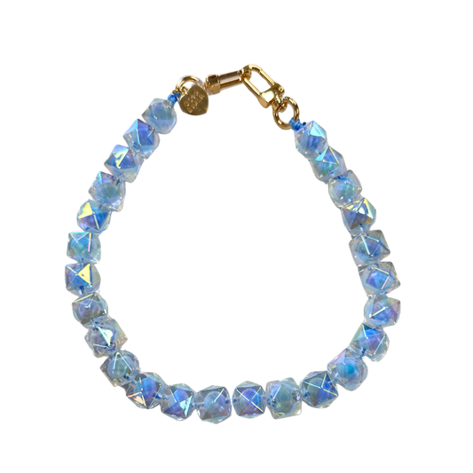 Gold Blush Prism Chain- Iridescent Crystal Bag Charm Chain, Sparkle Prism Strap (18")