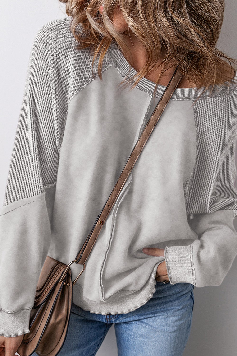 S-2x Exposed Seam Long Sleeve Sweatshirt