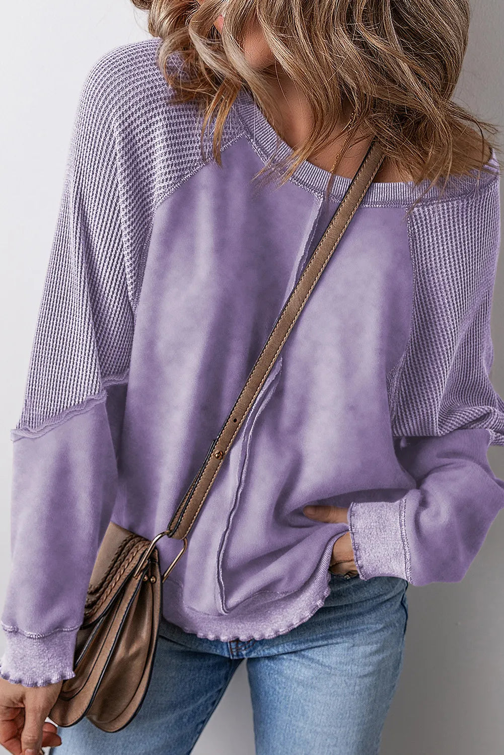 S-2x Exposed Seam Long Sleeve Sweatshirt