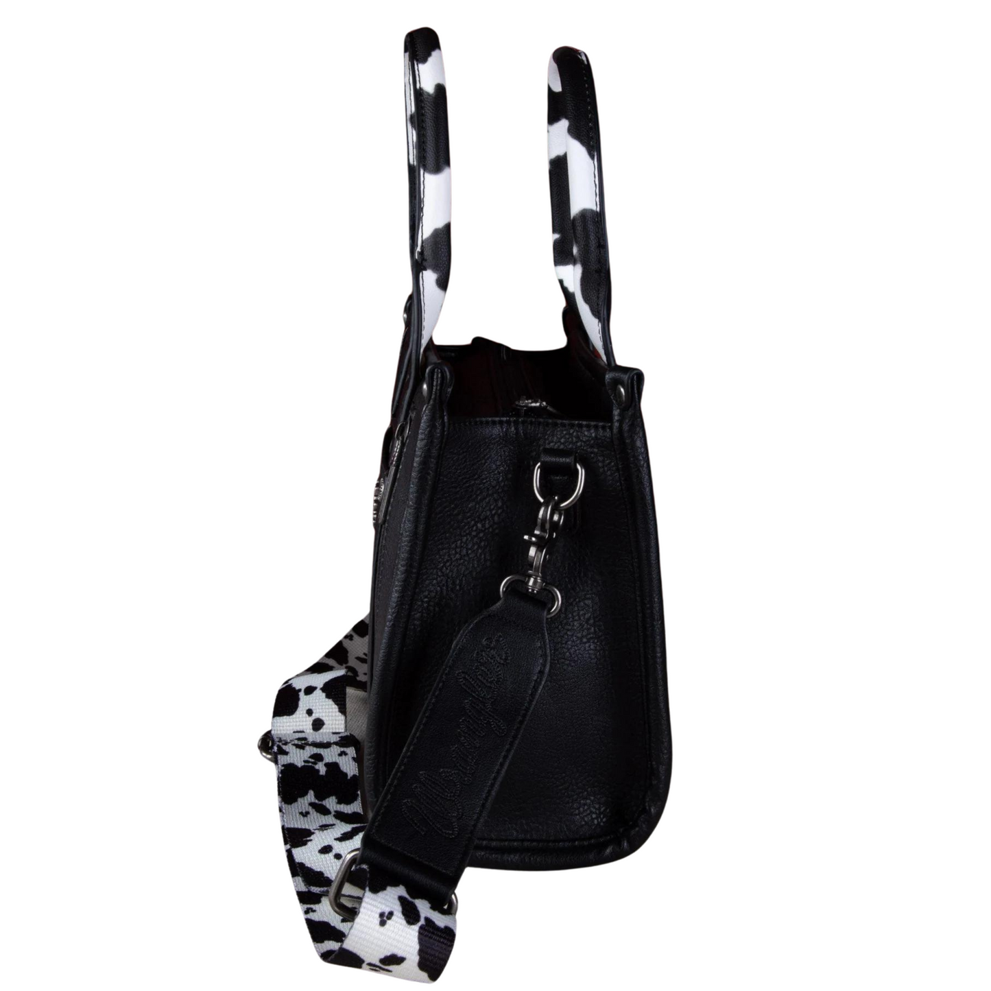 Wrangler Cow Print 2 in 1 Tote and Crossbody in Black