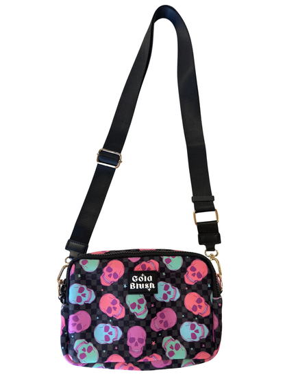 Gold Blush® Bestie Bag – Soft Neoprene Crossbody with Key Leash & RFID Card Slots