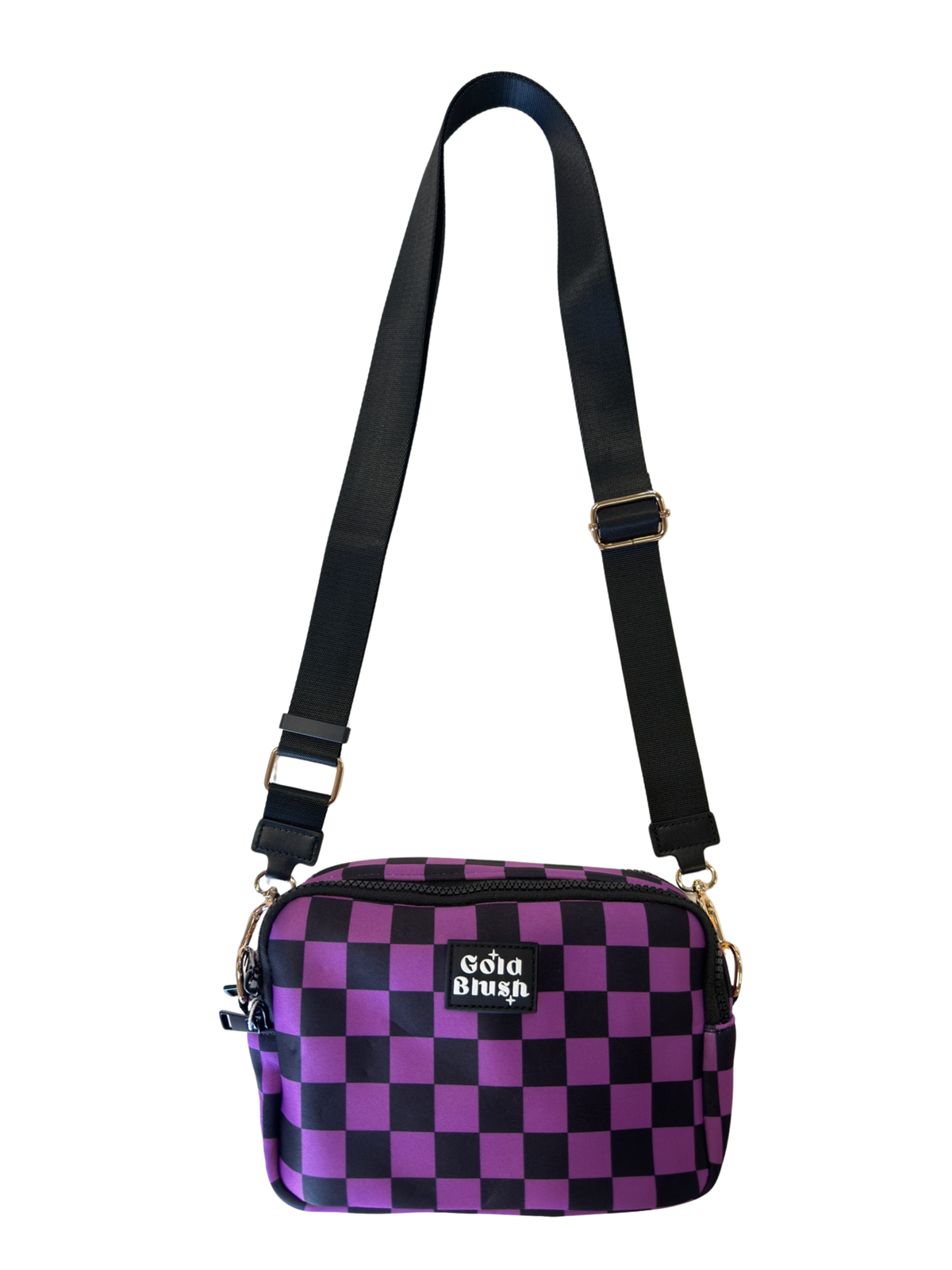 Gold Blush® Bestie Bag – Soft Neoprene Crossbody with Key Leash & RFID Card Slots