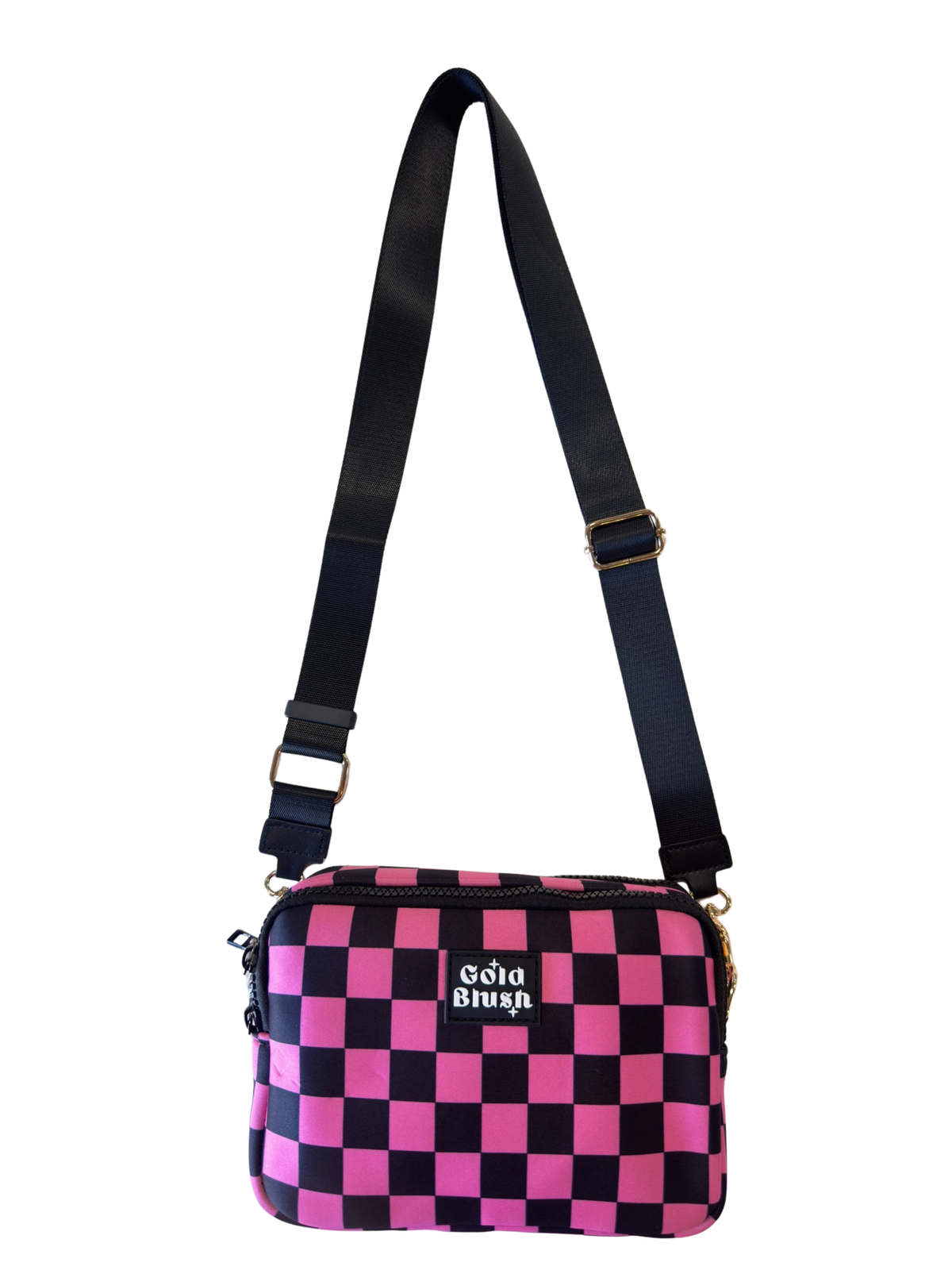 Gold Blush® Bestie Bag – Soft Neoprene Crossbody with Key Leash & RFID Card Slots